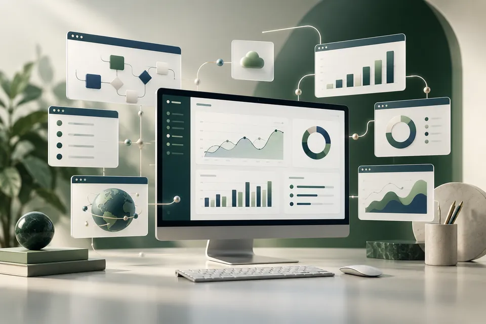 Enterprise application dashboards and connected business workflows